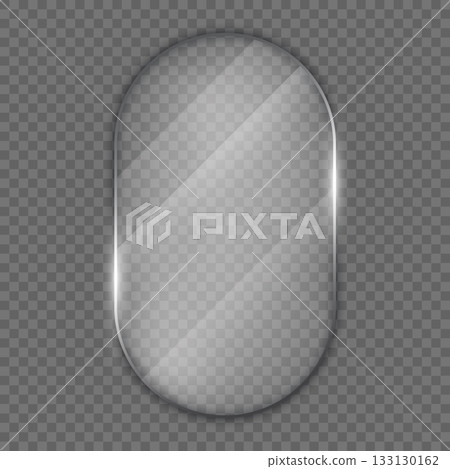 Liquid glass vector frame in glassmorphism style. Rectangular glass vector illustration on isolated background. Transparent mirror frame sign business concept. 133130162