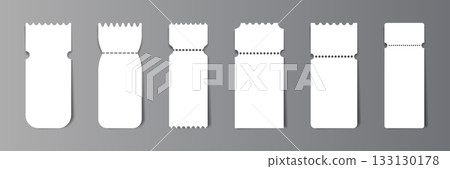 Blank mockup for ticket icon in realistic style. Coupon vector illustration on isolated background. Voucher sign business concept. Blank mockup for ticket icon in realistic style. Coupon vector illustration on isolated background. Voucher sign business concept. 133130178