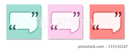 Blank speech bubble template set collection in flat style. Bubble with quote vector illustration on isolated background. Dialogue frame sign business concept. 133130187