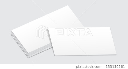 White business card icon in flat style. Blank template vector illustration on isolated background. Sticker, sheet, label, banner sign business concept. 133130261