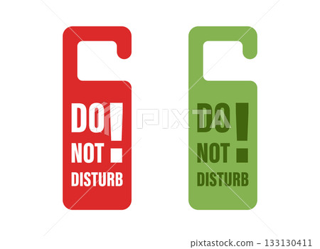 Door hanger icon in flat style. Do not disturb card vector illustration on isolated background. Hotel room sign business concept. 133130411