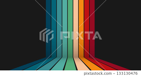 Old retro perspective lines background. Groovy vavy line vector illustration. Gradient layout banner business concept. Old retro perspective lines background. Groovy vavy line vector illustration. Gradient layout banner business concept. 133130476
