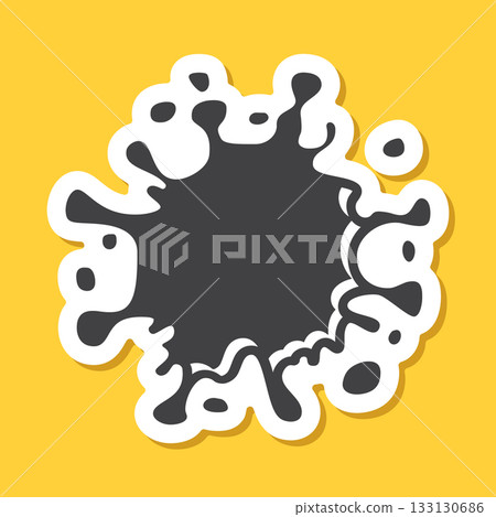 Milk, water blot sticker icon in flat style. Yogurt or cream vector illustration on isolated background. Liquid splash sign business concept. 133130686