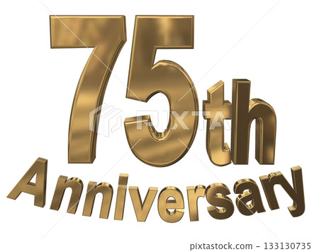 3DCG文字“75週年紀念/75週年紀念標誌閃耀” 3DCG文字“75週年紀念/75週年紀念標誌閃耀” 133130735