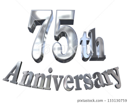 3DCG文字“75週年紀念/75週年紀念標誌閃耀” 3DCG文字“75週年紀念/75週年紀念標誌閃耀” 133130759