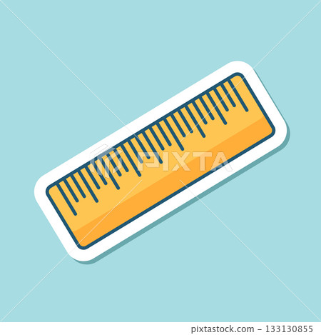 Metric measurement sticker icon in flat style. Measure scale vector illustration on isolated background. Ruler scale sign business concept. 133130855