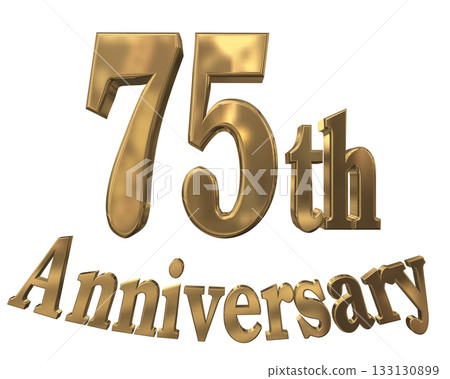 3DCG text "75th Anniversary/75th Anniversary Mark Sparkle" 133130899