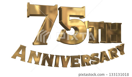 3DCG文字“75週年紀念/75週年紀念標誌閃耀” 133131018