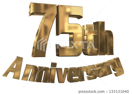3DCG文字“75週年紀念/75週年紀念標誌閃耀” 3DCG文字“75週年紀念/75週年紀念標誌閃耀” 133131040