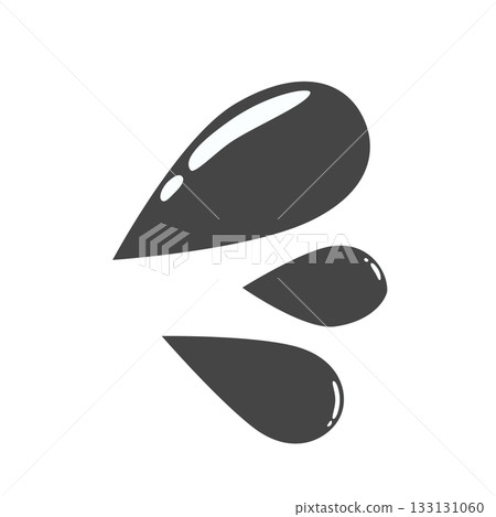 Impatience symbol, water splash icon, simple water drop symbol Impatience symbol, water splash icon, simple water drop symbol 133131060