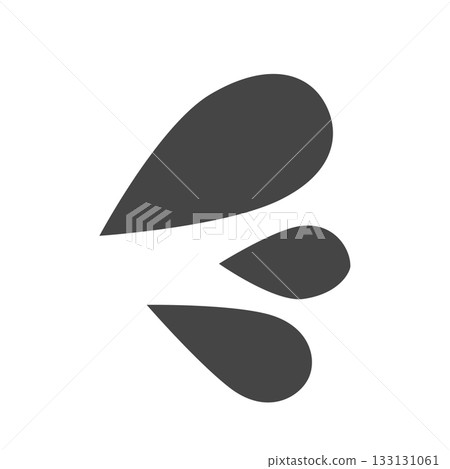 Impatience symbol, water splash icon, simple water drop symbol Impatience symbol, water splash icon, simple water drop symbol 133131061