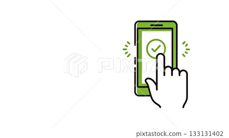 Flat illustration showing confirmation operation on smartphone 133131402