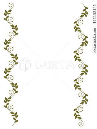 Natural and organic ivy and leaf decorative vertical border frame Natural and organic ivy and leaf decorative vertical border frame 133132145