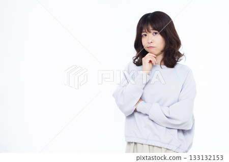 A woman thinking seriously A woman thinking seriously 133132153