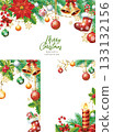 Christmas Banner Frame Decoration Vector Set 133132156