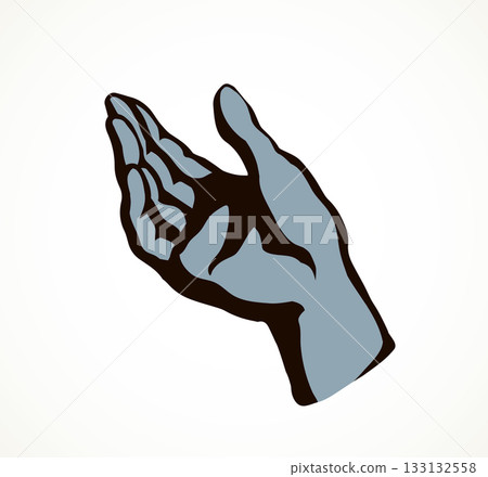 To point with finger. Vector drawing 133132558
