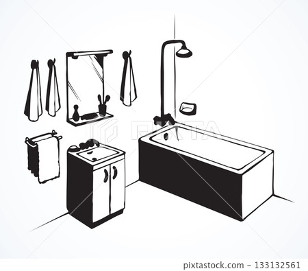 Bath. Vector drawing 133132561