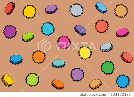 Iron bottle cap. Vector drawing Iron bottle cap. Vector drawing 133132585