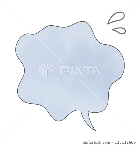 A speech bubble that expresses worries, dissatisfaction, and sadness. A frame that expresses a vague feeling. 133132660