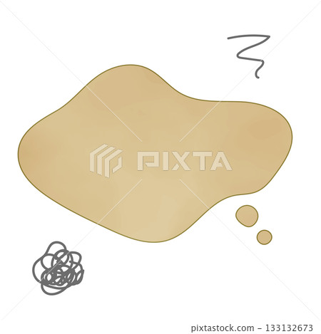 A speech bubble that expresses worries, dissatisfaction, and sadness. A frame that expresses a vague feeling. 133132673