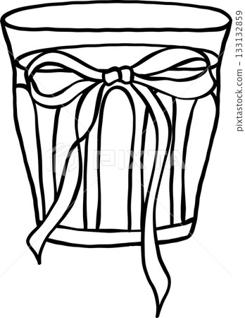 Coquette Drink Coffee Glass with Ribbon Bow Outline Black and white hand drawn Coquette Drink Coffee Glass with Ribbon Bow Outline Black and white hand drawn 133132859