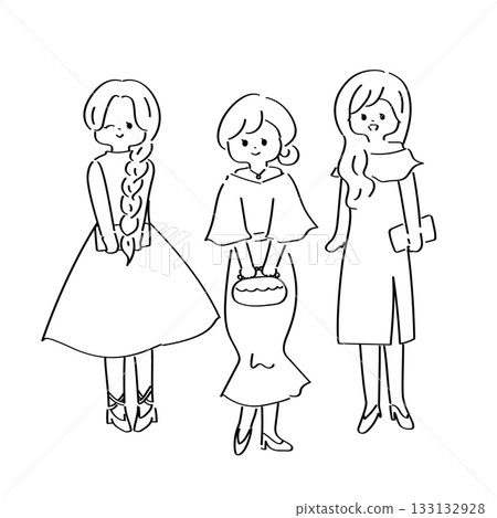 盛裝打扮的年輕女子，派對，正式場合，相親會，婚禮 133132928