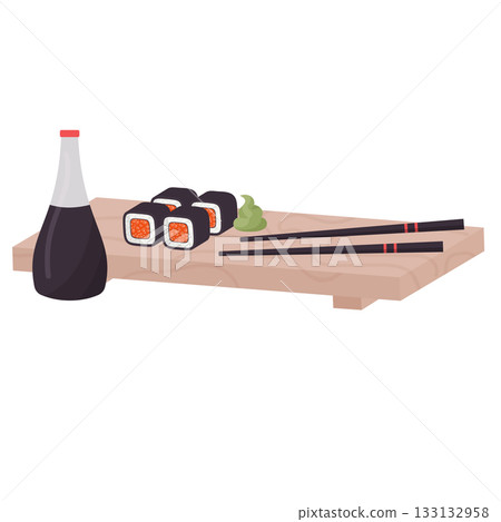 set of shushi and chopsticks 133132958