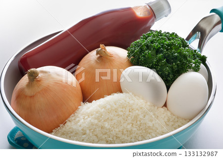 Omelette rice ingredients Omelette rice ingredients 133132987