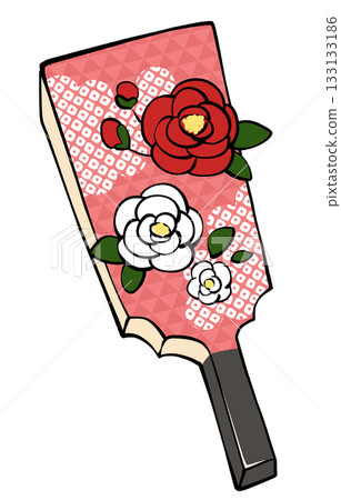 Illustration of battledore and feathers Illustration of battledore and feathers 133133186