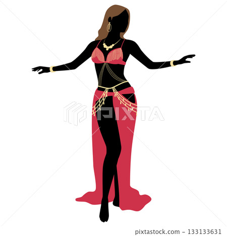Belly dancer in a red dress Belly dancer in a red dress 133133631