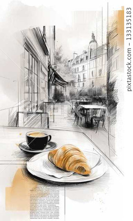 Wallpaper Background HD Monochrome French Patisserie with Accent Color and Almond Croissant Parisian Cafe Culture Art for Modern Home Decor Wallpaper Background HD Monochrome French Patisserie with Accent Color and Almond Croissant Parisian Cafe Culture Art for Modern Home Decor 133135183