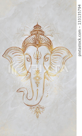 Elegant Ganapati Artwork for Pancha Ganapati Celebration 133135794