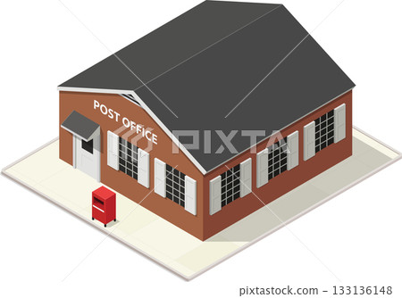 Isometric small post office building 133136148