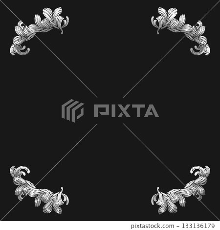 Elegant certificate/invitation frame/luxurious baroque leaf ornament frame (black background) Elegant certificate/invitation frame/luxurious baroque leaf ornament frame (black background) 133136179