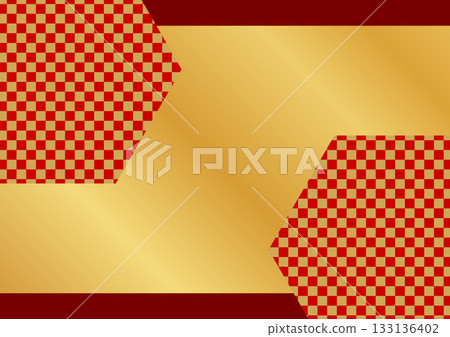 Japanese-style gold gradient background and checkered pattern (New Year's card) Japanese-style gold gradient background and checkered pattern (New Year's card) 133136402