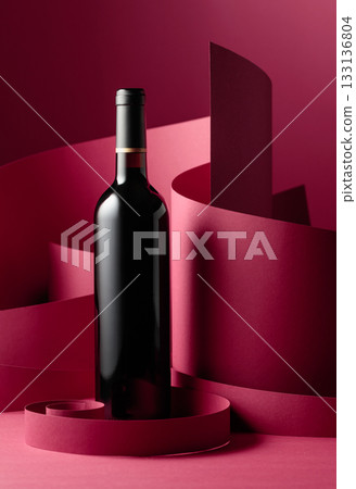 Bottle of red wine. Bottle of red wine. 133136804