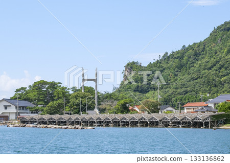 Boathouses in Yana no Matsubara on Oki Island 133136862