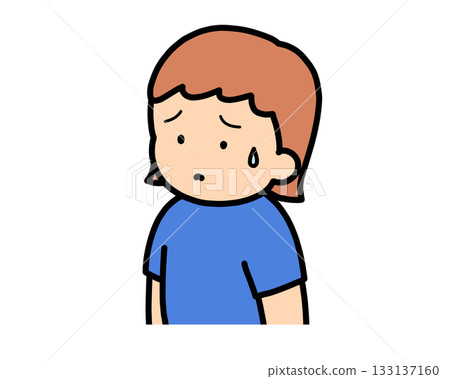 Troubled brown-haired girl 133137160