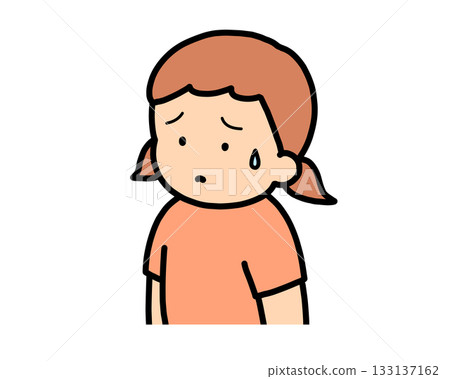 Troubled brown-haired girl 133137162