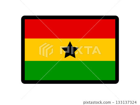 簡單的加納國旗圖標 133137324