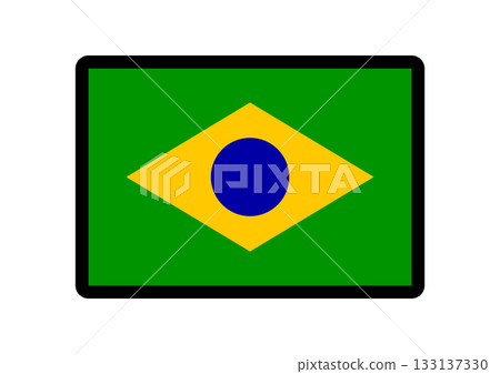 Simple Brazilian flag icon 133137330
