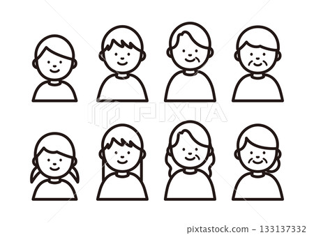 Simple family illustration icon 133137332