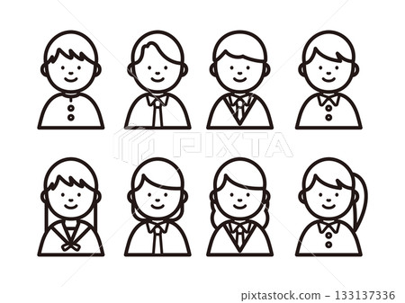 簡單的學生插圖圖標 簡單的學生插圖圖標 133137336