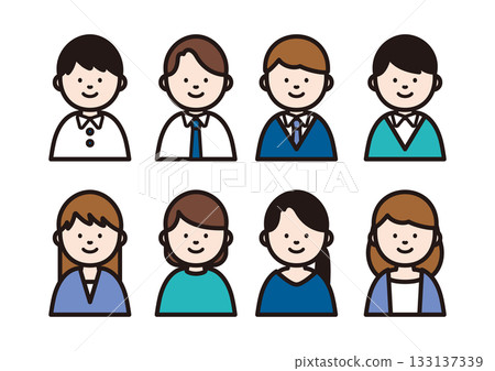 Simple office worker illustration icon 133137339