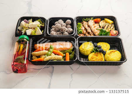 Healthy assorted meal prep set 133137515