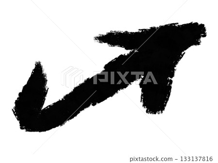 用毛筆在材料上畫出的粗箭頭標記 133137816