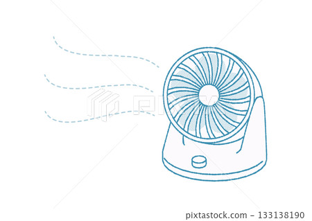循環器吹風的線條藝術插圖 133138190