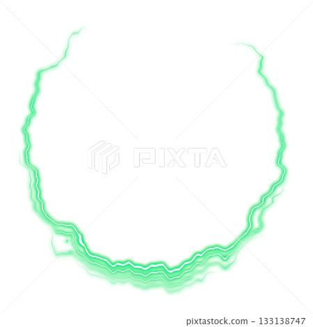 Green lightning circular frame 133138747