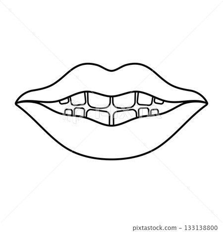 Lips with Teeth Vector Illustration. Perfect for beauty, dental, cosmetic, and fashion themes. Ideal for use in logos, icons, educational materials. Lips with Teeth Vector Illustration. Perfect for beauty, dental, cosmetic, and fashion themes. Ideal for use in logos, icons, educational materials. 133138800
