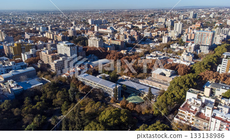 Aerial view of the city of Mendoza. 133138986